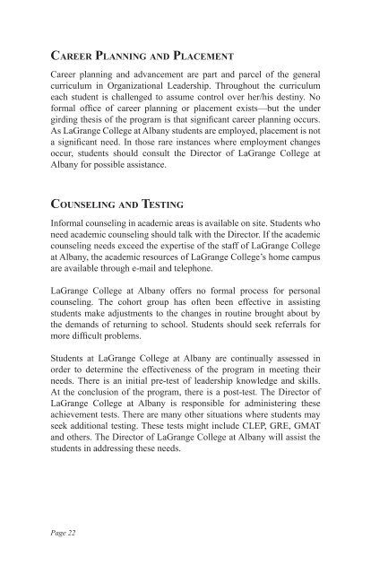 2009-2010 Albany Undergraduate Bulletin (pdf) - LaGrange College