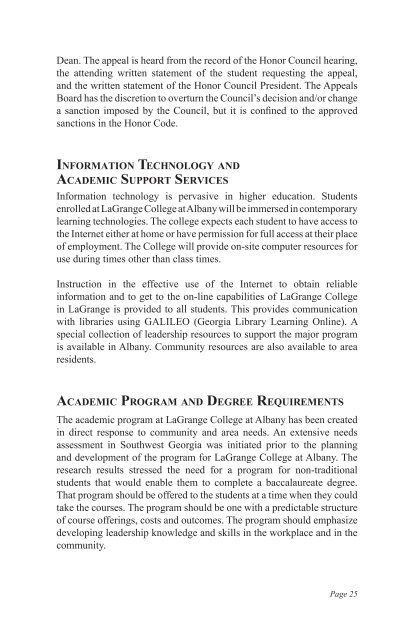 2009-2010 Albany Undergraduate Bulletin (pdf) - LaGrange College