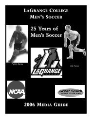 2007 Media Guide for Web.qxp - LaGrange College
