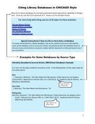 Citing Library Databases in CHICAGO Style