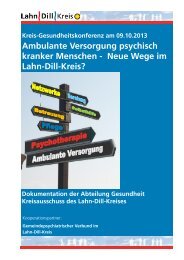 Ambulante Versorgung psychisch kranker ... - Lahn-Dill-Kreis