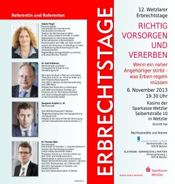 Flyer Erbrechtstage (application/pdf) - Lahn Dill Live