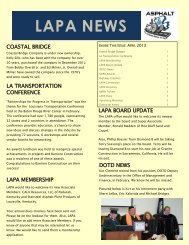 April 2013 Newsletter - Louisiana Asphalt Pavement Association