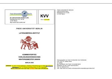 KVV - Lateinamerika-Institut - Freie UniversitÃ¤t Berlin