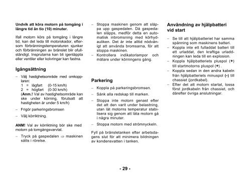 KÃYTTÃJÃN KÃSIKIRJA LM TRAC 385 (SE) - Oy LAIMU Ab