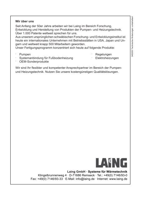 Bedienungsanleitung für Heizungsregelung KR 10V RT ... - LAING.cz