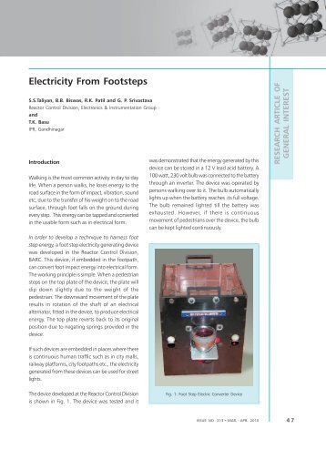 Electricity From Footsteps - BARC