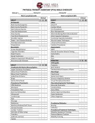 PHYSICAL THERAPY ASSISTANT (PTA) SKILLS CHECKLIST