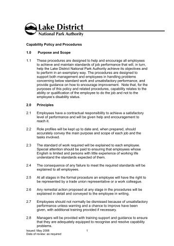 Report on HR Policies Annex 1 Capability Policy (PDF)