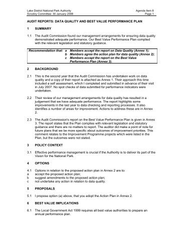 Data Quality Audit Report (PDF) - Lake District National Park