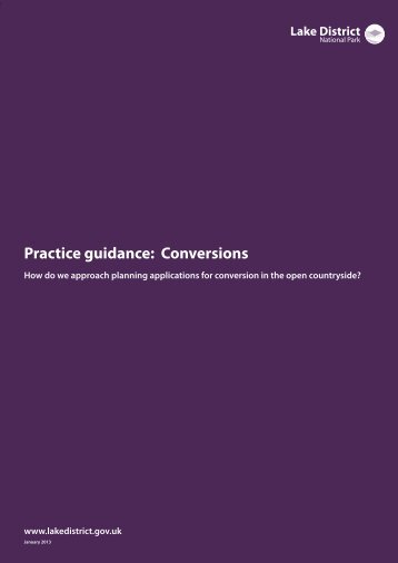 Conversions practice guide (PDF - Lake District National Park