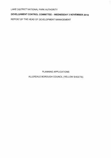 Allerdale Planning Applications November 2010 (PDF)