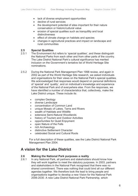 Core Strategy (PDF) - Lake District National Park