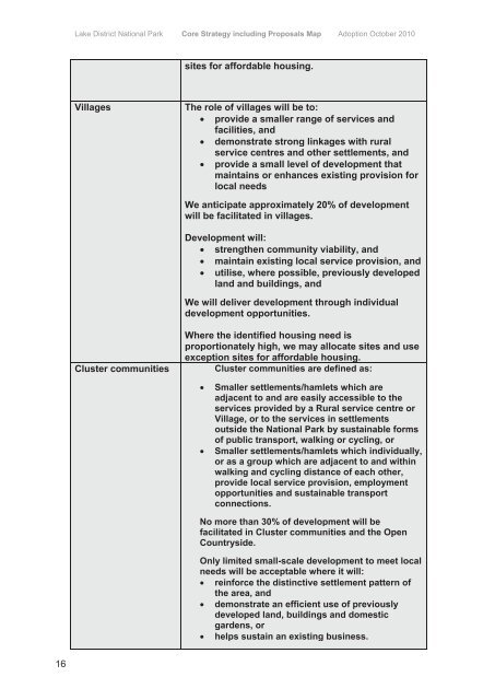 Core Strategy (PDF) - Lake District National Park