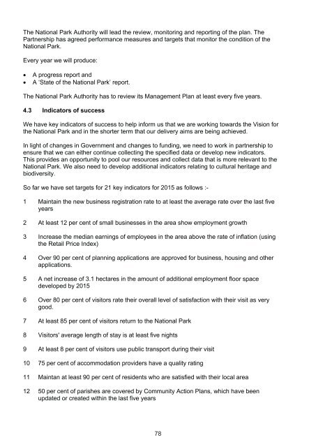 The Partnership's Plan - Lake District National Park