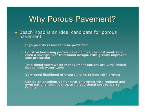 Why Porous Pavement? - Lake George Association