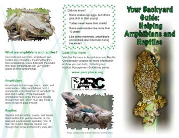 Your Backyard Guide - North Carolina Partners in Amphibian and ...
