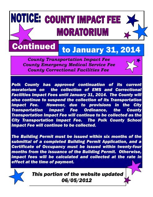 City of Lakeland and Polk County Impact Fee Schedules