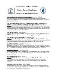 Walter Panas High School - Lakelandschools.us