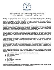 Lakeland High School Morning Announcements - Lakelandschools.us