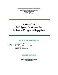 Science Program Supplies - Lake Shore Central School District ...