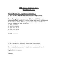 4th grade common core math word problems