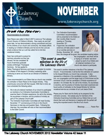November 2012 - The Lakeway Church
