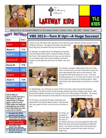 Read the current CHILDREN'S MINISTRY newsletter.