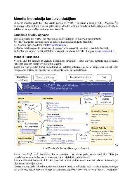 Moodle instrukcija kursu veidotājiem