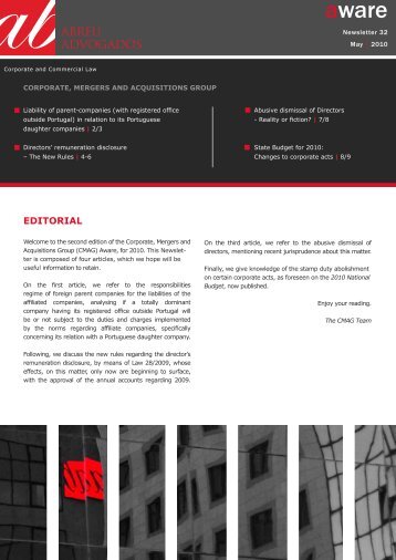 Aware | Corporate and Commercial Law (APDC) - Abreu Advogados