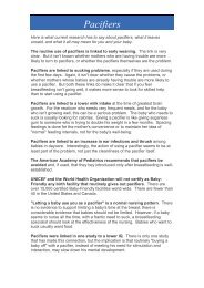 Pacifiers [Diane Wiessinger] - La Leche League New Zealand