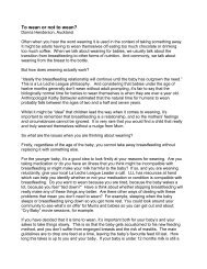 To wean or not to wean? - La Leche League New Zealand