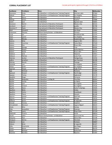 Participant Report - LA Marathon