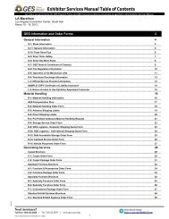 Exhibitor Services Manual Table of Contents - LA Marathon