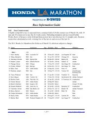 Race Information Guide - LA Marathon