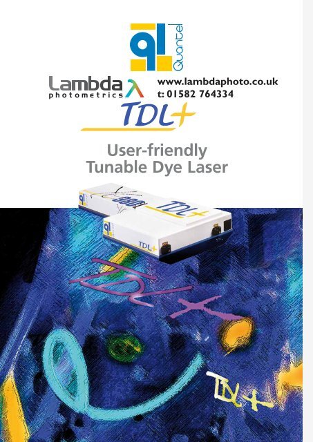 User-friendly Tunable Dye Laser - Lambda Photometrics