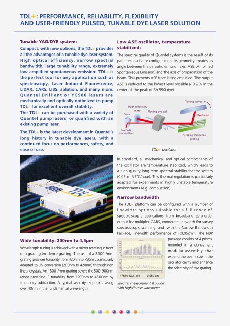 User-friendly Tunable Dye Laser - Lambda Photometrics