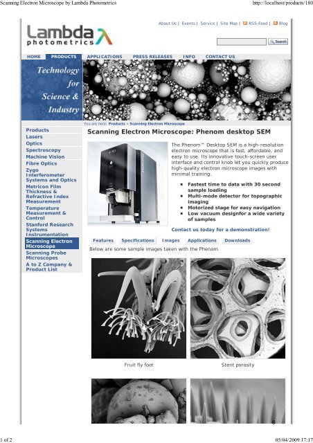 Scanning Electron Microscop... - Lambda Photometrics