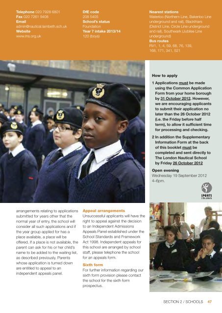 Open the Secondary Schools in Lambeth 2013/14 - Lambeth Council