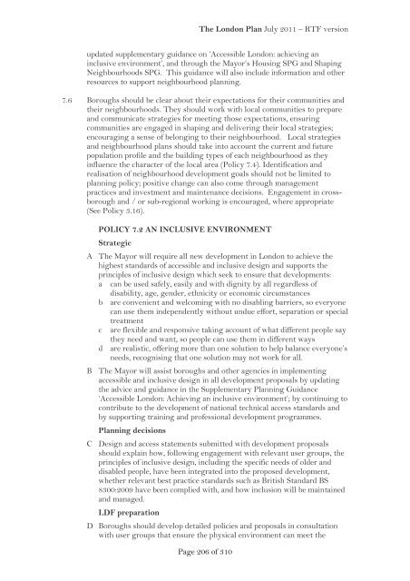 London Plan 2011 PDF 1 MB - Lambeth Council