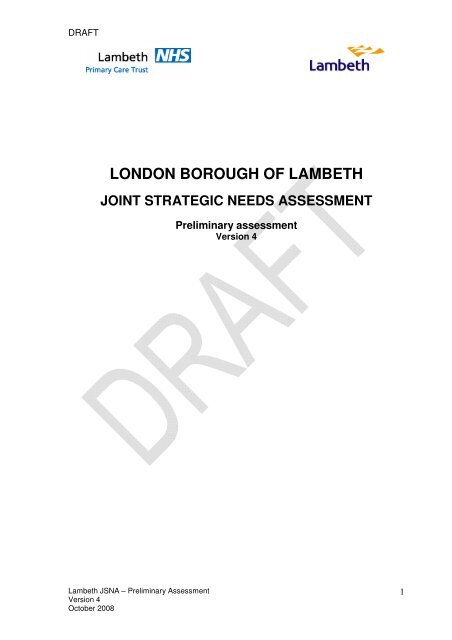 04a JSNA Appendix , item 5. PDF 6 MB - Lambeth Council