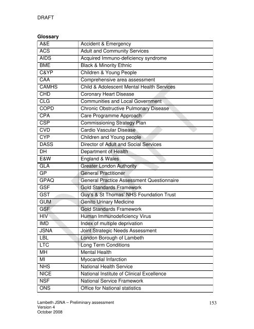 04a JSNA Appendix , item 5. PDF 6 MB - Lambeth Council