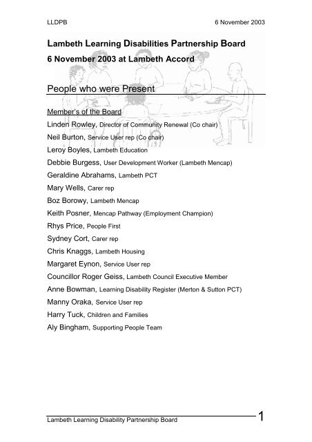 People who were Present - Lambeth Council