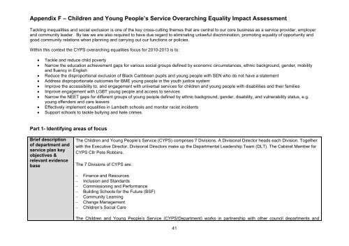 Children and Young People's Service (CYPS - Lambeth Council