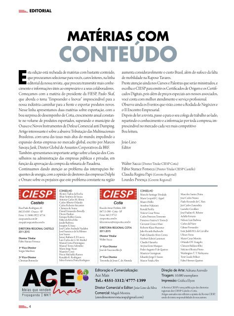 Revista dos CIESP Castelo e Cotia - Ed. 5