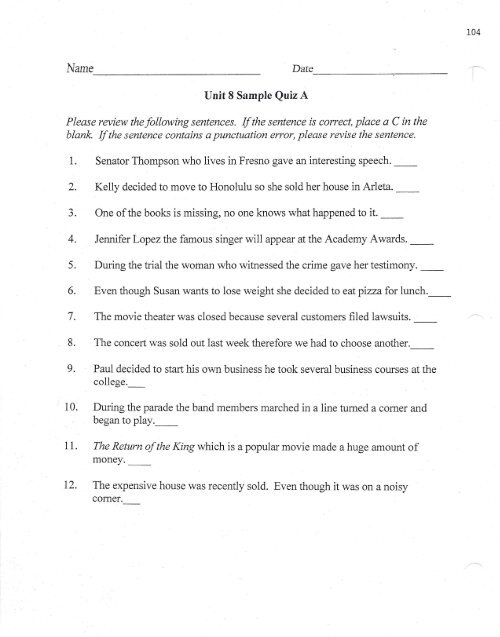 Combining Sentences-Adverbial Clauses if - Los Angeles Mission ...