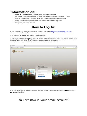 Information on: How to Log In: You are now in your email account!