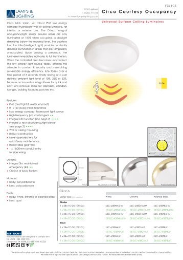 Download Data Sheet - Lamps & Lighting Ltd