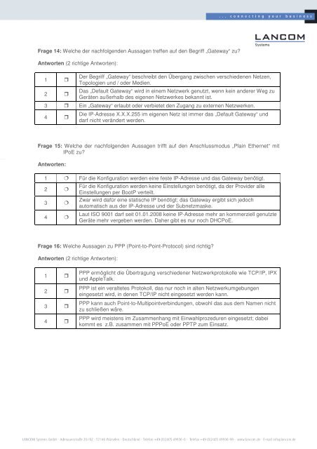 Orientierungstest - LANCOM Systems GmbH