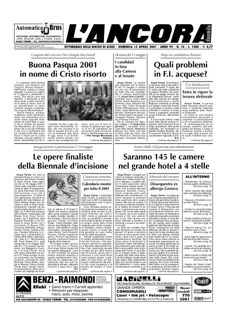 Buona Pasqua 2001 - L'ANCORA edicola